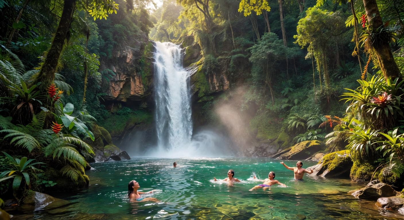 Family-friendly waterfall swimming hole in Grenada